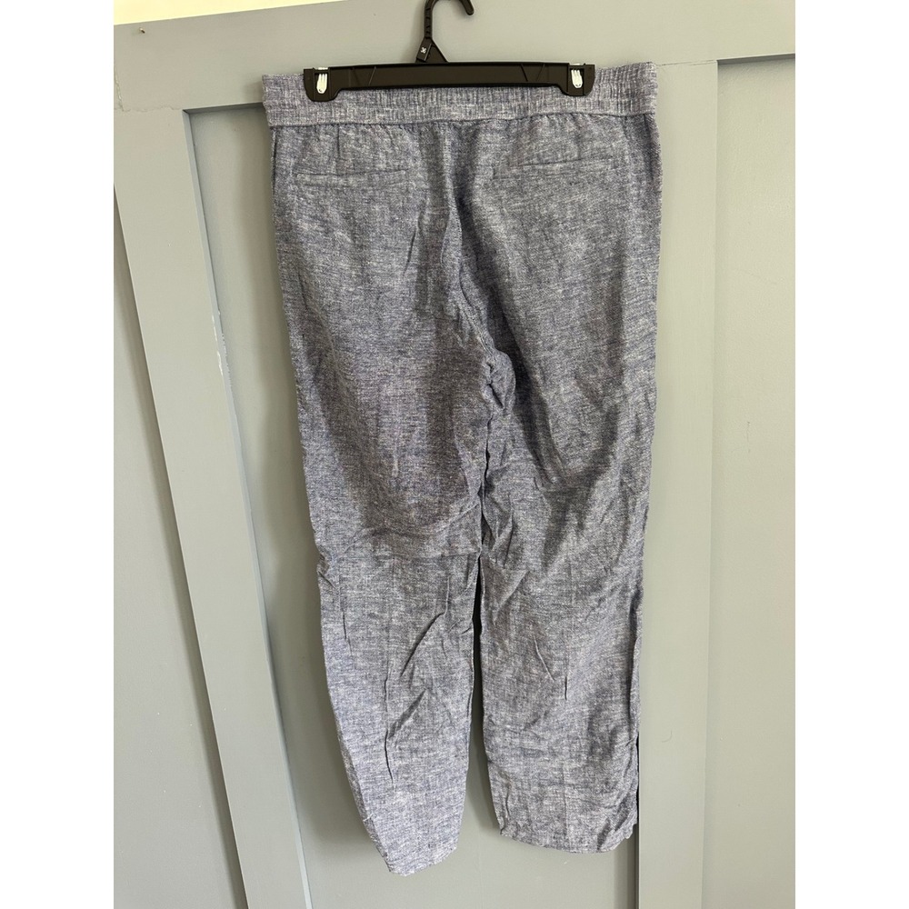 Ann Taylor Factory Blue Linen Blend Drawstring Pants Small 509114 Womens - Picture 2 of 8